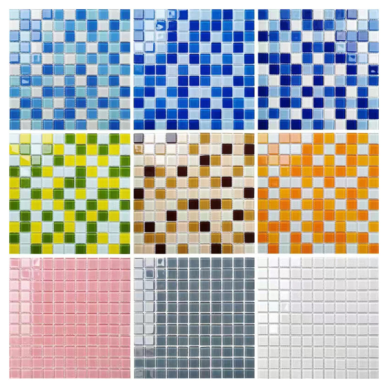 300x300mm 크리스탈 글래스 모자이크 바닥 벽돌 타일 욕실 수영장 부엌 백스플래시