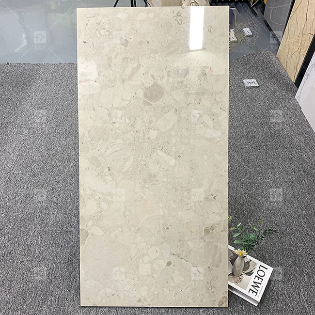 럭셔리 600x1200mm 전체 몸 빛나는 닦은 유리 타일 바닥에 대리석 포르셀라인 타일