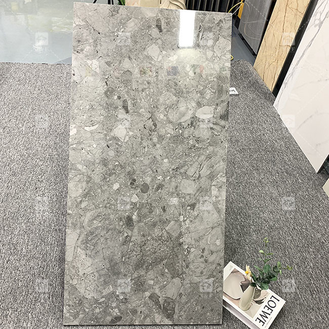 럭셔리 600x1200mm 전체 몸 빛나는 닦은 유리 타일 바닥에 대리석 포르셀라인 타일