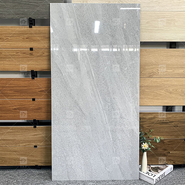 럭셔리 600x1200mm 전체 몸 빛나는 닦은 유리 타일 바닥에 대리석 포르셀라인 타일