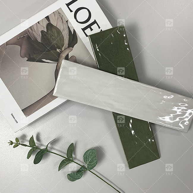 75x300mm 파동 빛나는 녹화 된 포르셀린 지하철 타일 레스토랑 백스플래시 부엌 욕실 샤워 벽 타일