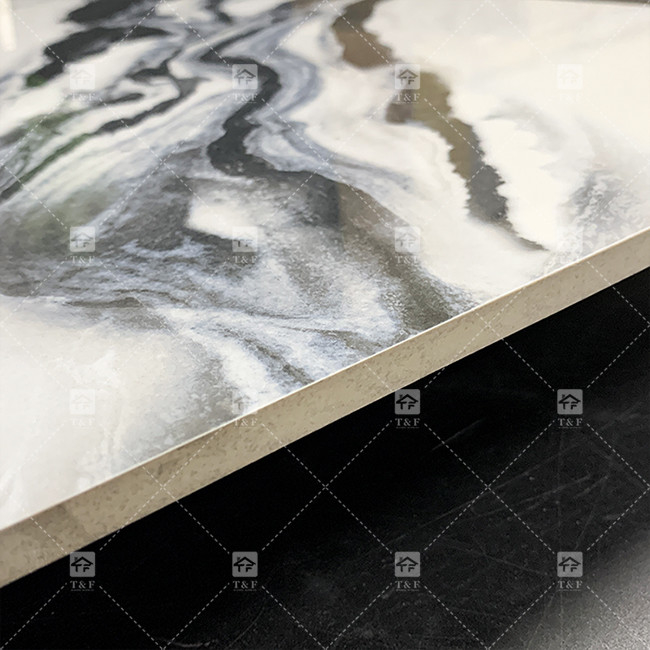 판다 화이트 대리석 외관 포르셀라인 타일 600x1200mm 평판 거실 벽장 장식 고급 돌 쇼핑몰