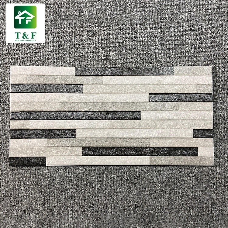 외부 광택 자기는 20 Ｘ 40 검은 혼합 화이트 색을 타일로 덮습니다